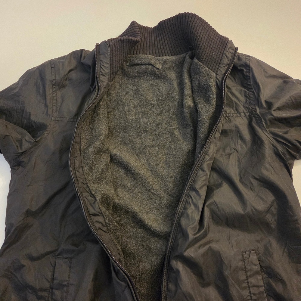 Bossini Mens Black Fleece Lined Nylon‎ Full Zip Jacket Mock Neck Size M - Picture 6 of 10